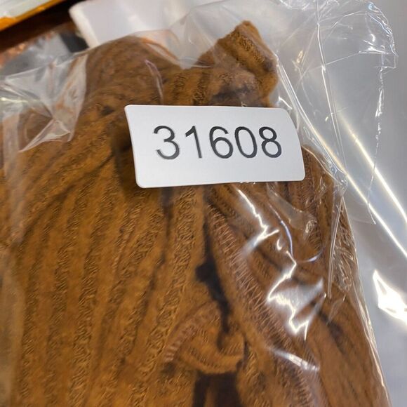 Mudd Sweater Pullover Women M Medium Brown Waffle Knit Long Sleeve Rayon Casual - Picture 7 of 7